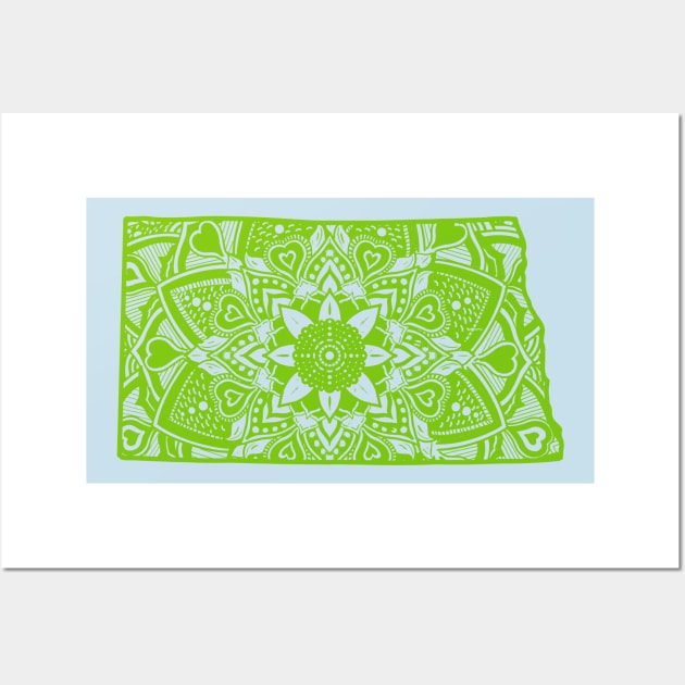 Green Hawaii State Gift Mandala Yoga HI Art Wall Art by Get Hopped Apparel